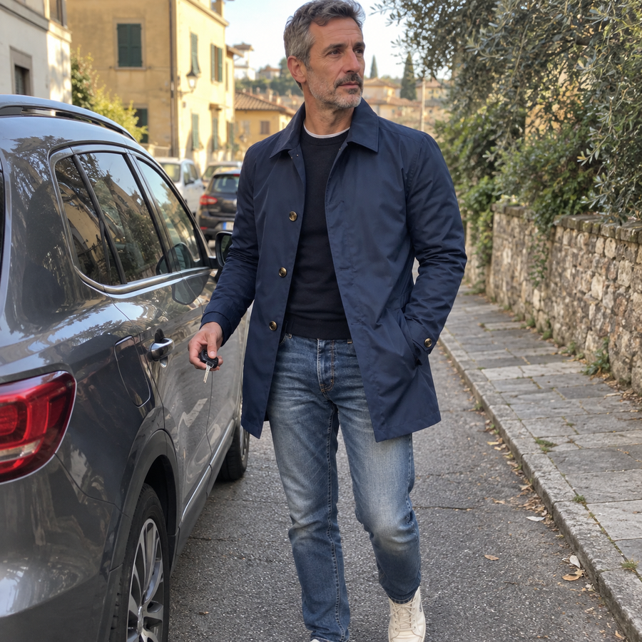 Foto del cliente per Amedeo · Trench urbano di media lunghezza