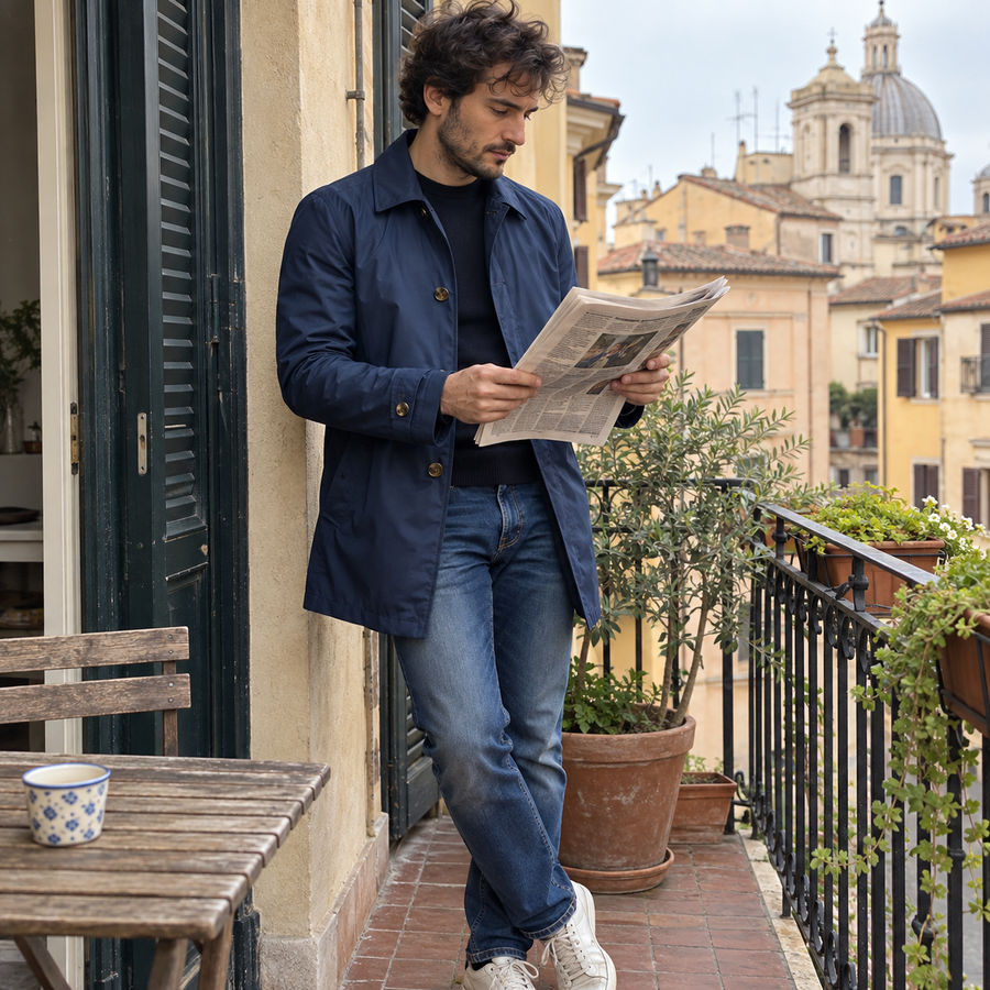 Foto del cliente per Amedeo · Trench urbano di media lunghezza
