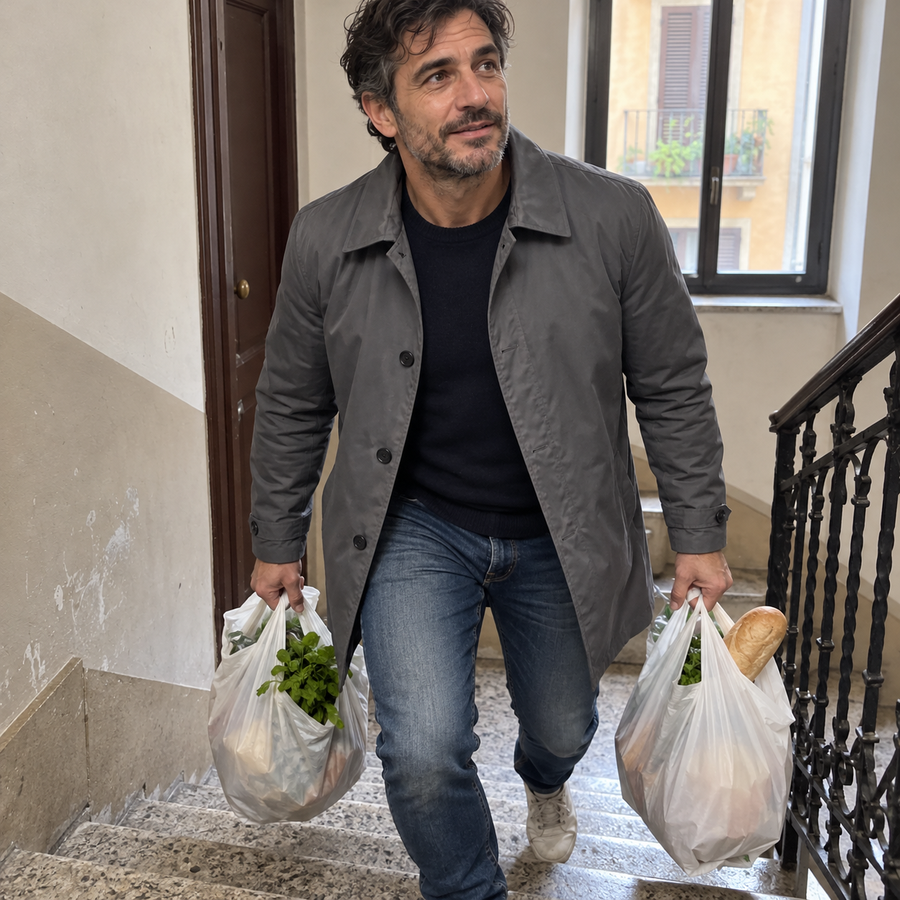Foto del cliente per Amedeo · Trench urbano di media lunghezza
