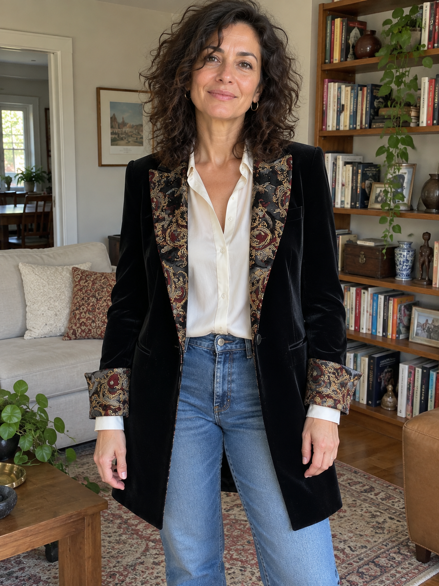 Foto · Vivia · Blazer nero barocco