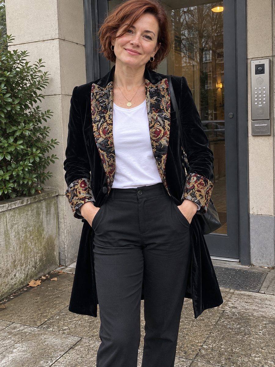 Foto · Vivia · Blazer nero barocco