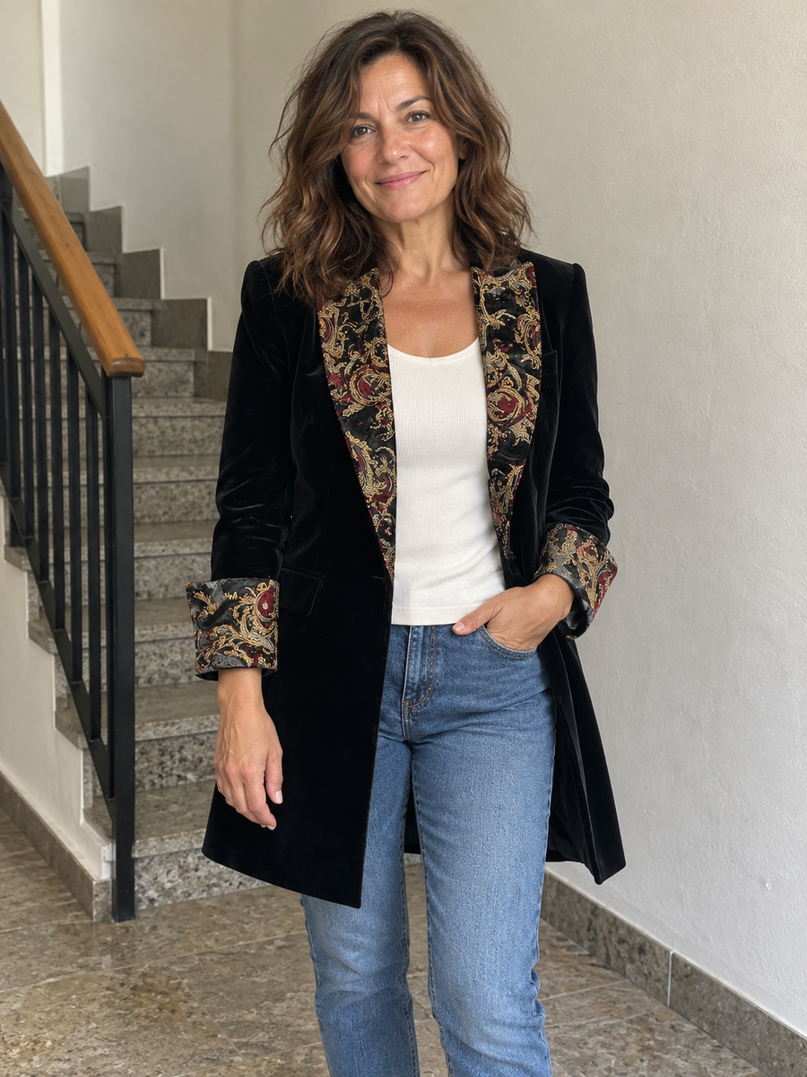 Foto · Vivia · Blazer nero barocco