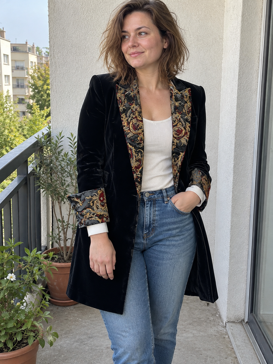 Foto · Vivia · Blazer nero barocco