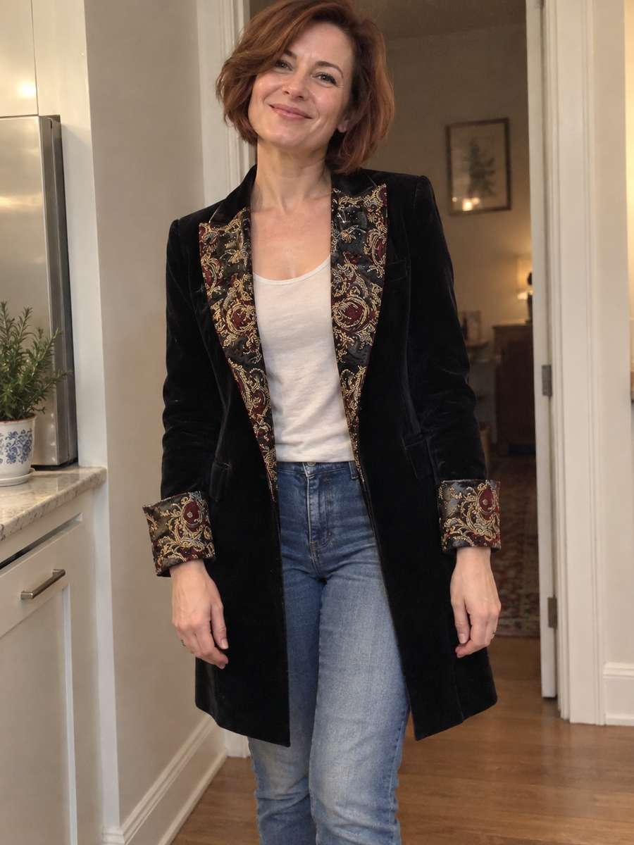 Foto · Vivia · Blazer nero barocco