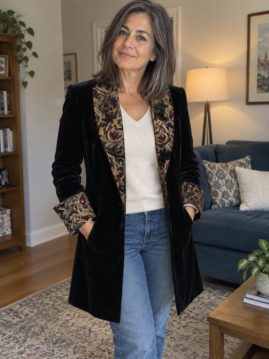 Foto · Vivia · Blazer nero barocco