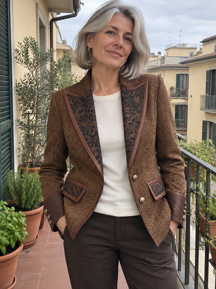 Foto · Iole · Blazer a spina di pesce con pannelli