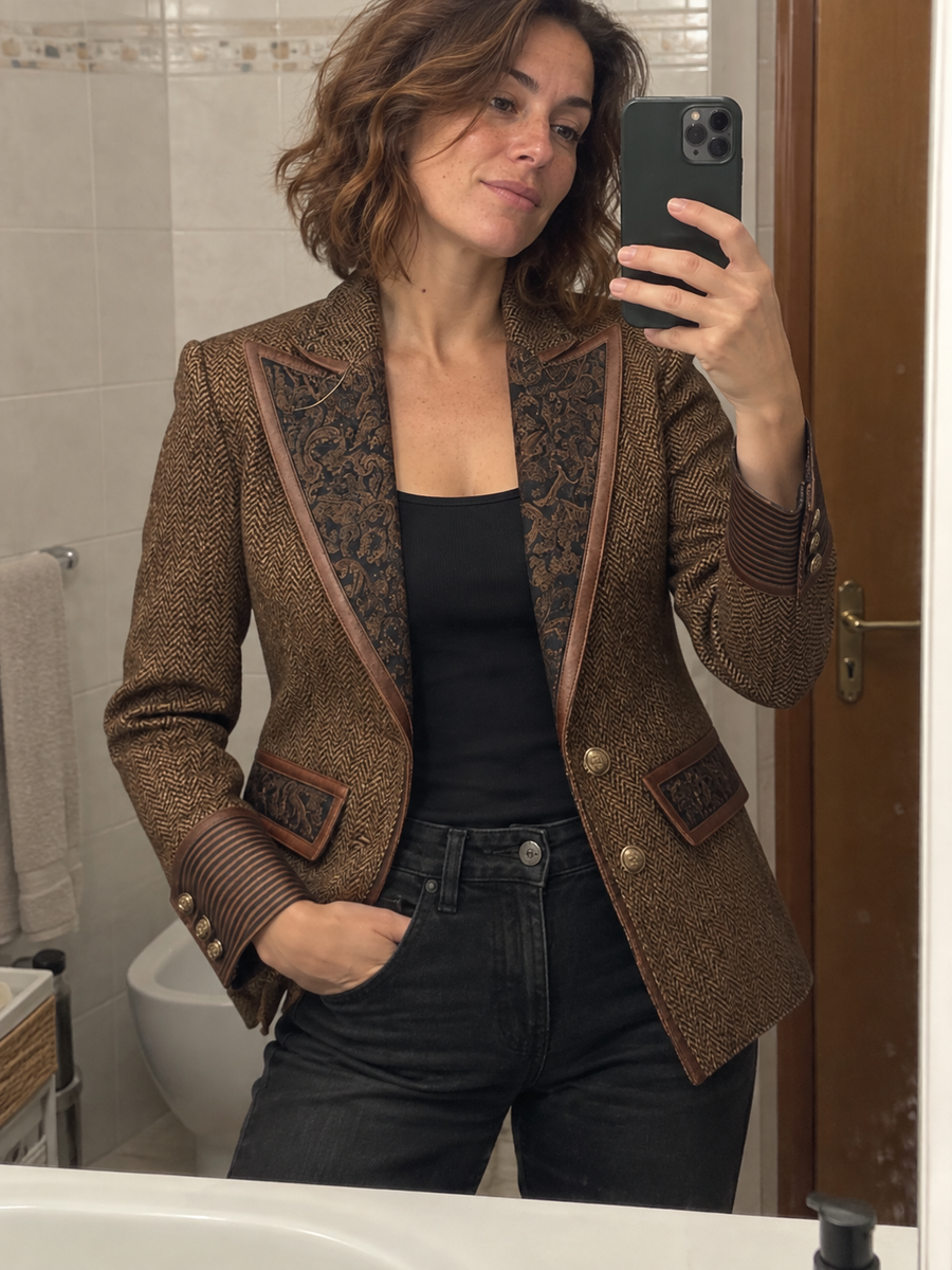Foto · Iole · Blazer a spina di pesce con pannelli
