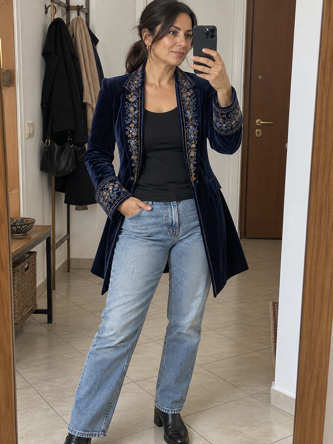 Zelinda · Giacca lunga ricamata · foto cliente