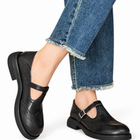 Bianca · Mary Jane Oxford in pelle — Colore Nero