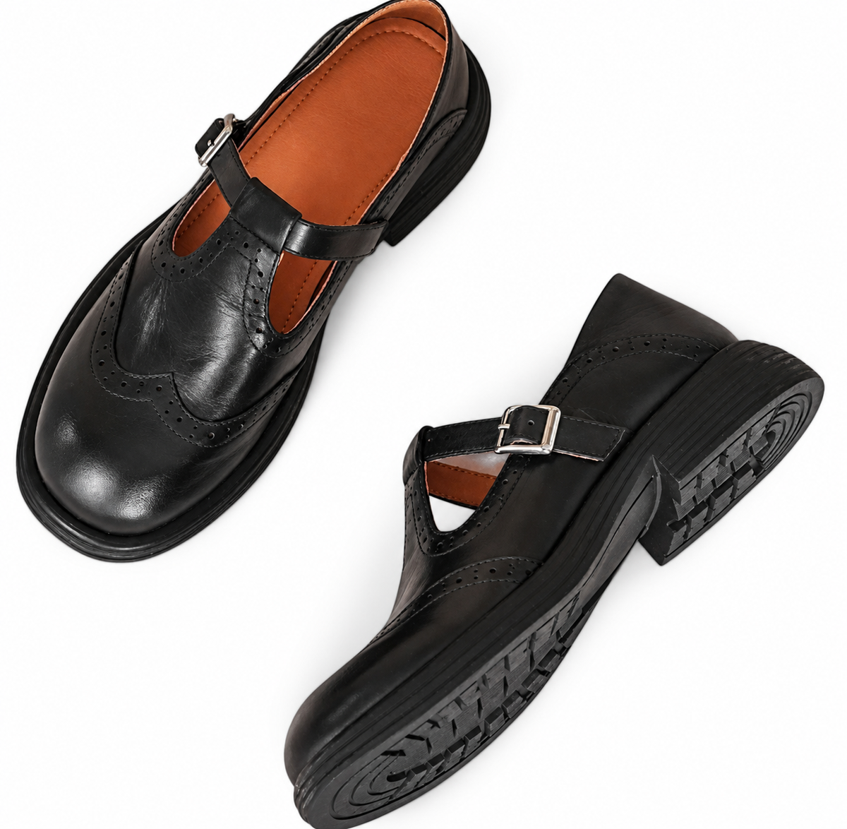 Bianca scarpe Mary Jane nere