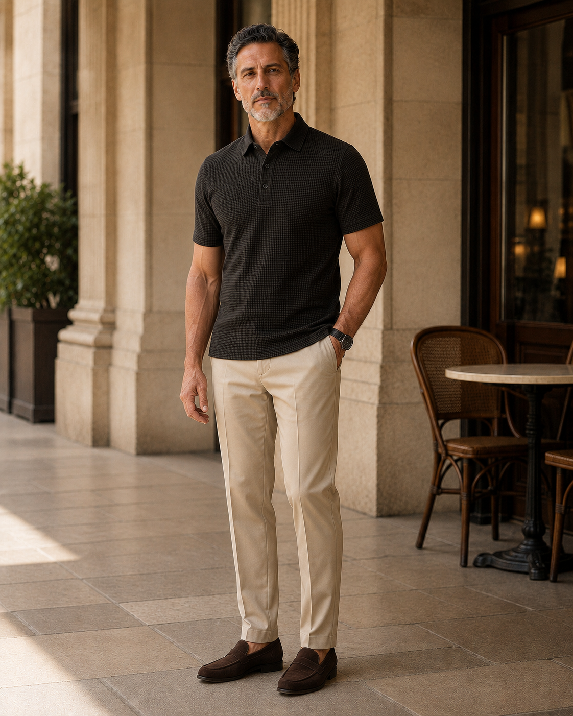 Capri · Polo da uomo in Nero Espresso — campagna VALTORENI