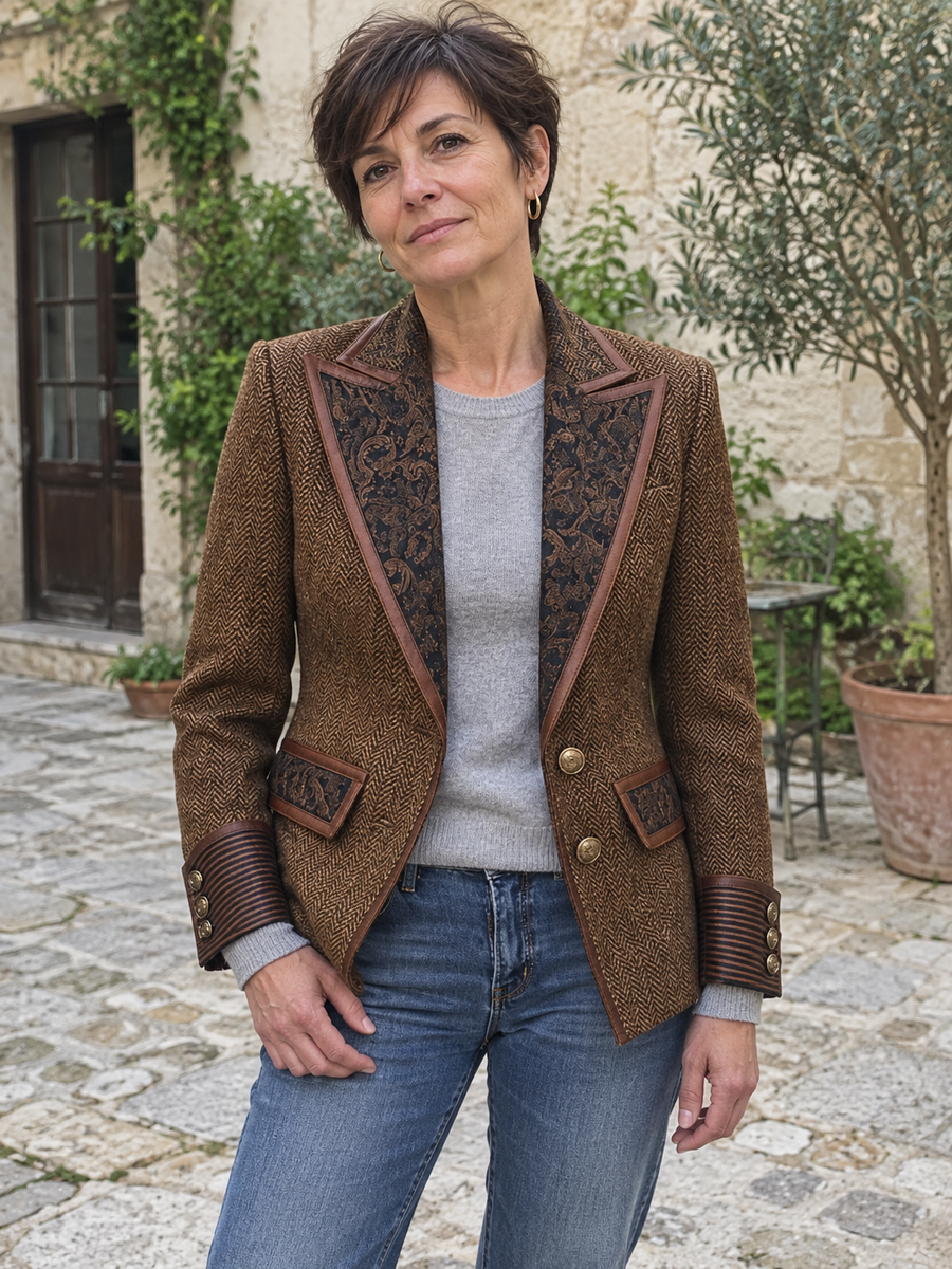 Foto · Iole · Blazer a spina di pesce con pannelli