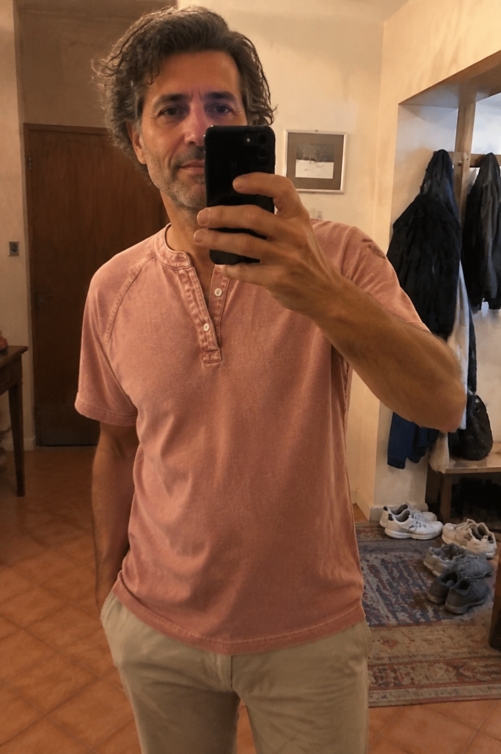 Maglia serafino Marino in cotone lavato