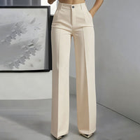 Alessia | Pantaloni sartoriali a vita alta — Colore Beige