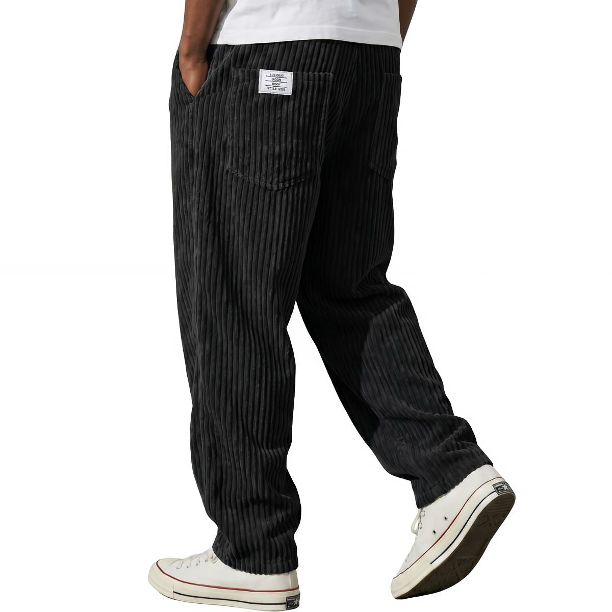 Varel · Pantaloni in velluto a coste — Nero