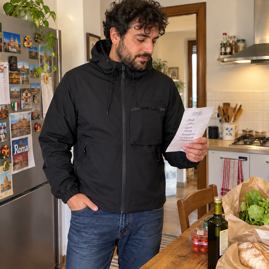 Foto del cliente per Vittore · Giacca idrorepellente con cappuccio