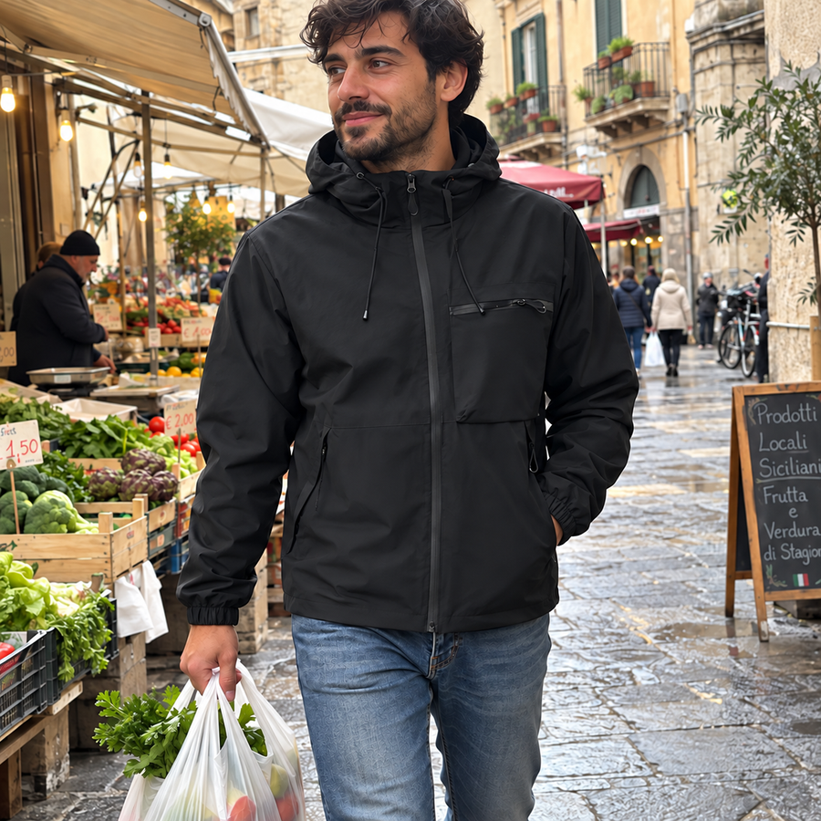Foto del cliente per Vittore · Giacca idrorepellente con cappuccio
