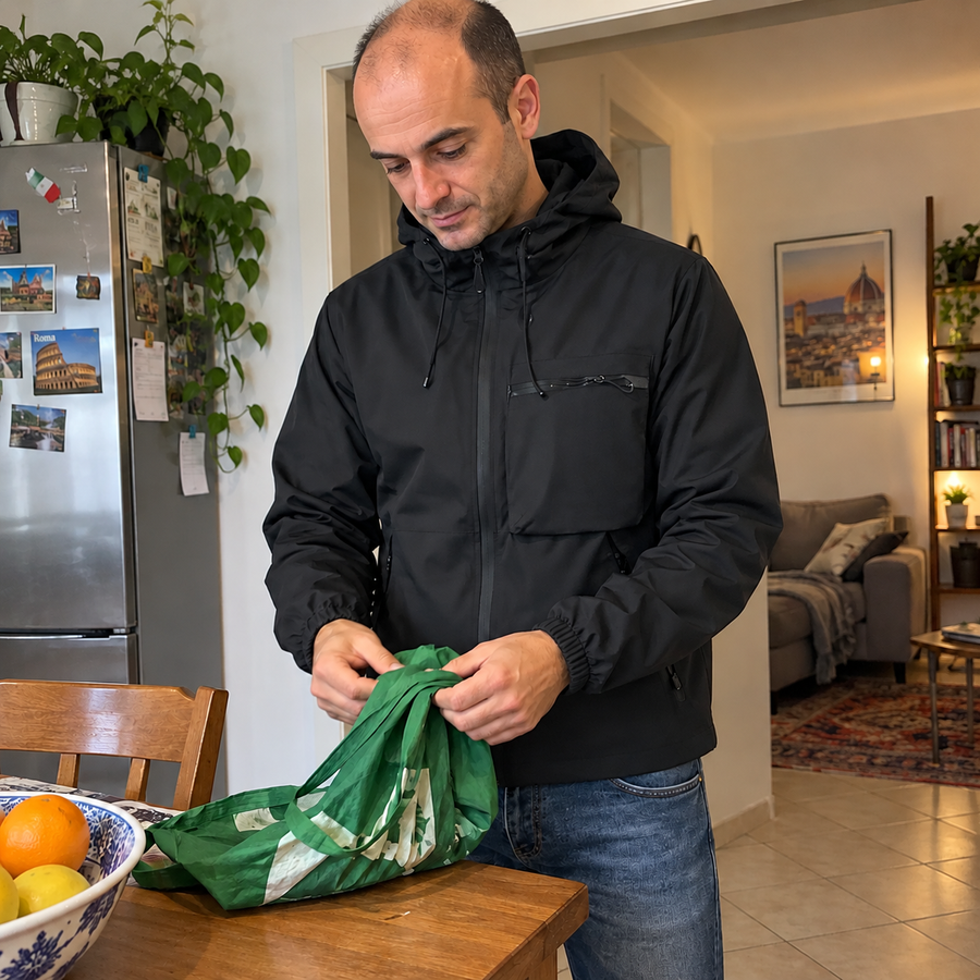 Foto del cliente per Vittore · Giacca idrorepellente con cappuccio