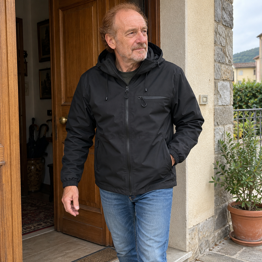 Foto del cliente per Vittore · Giacca idrorepellente con cappuccio