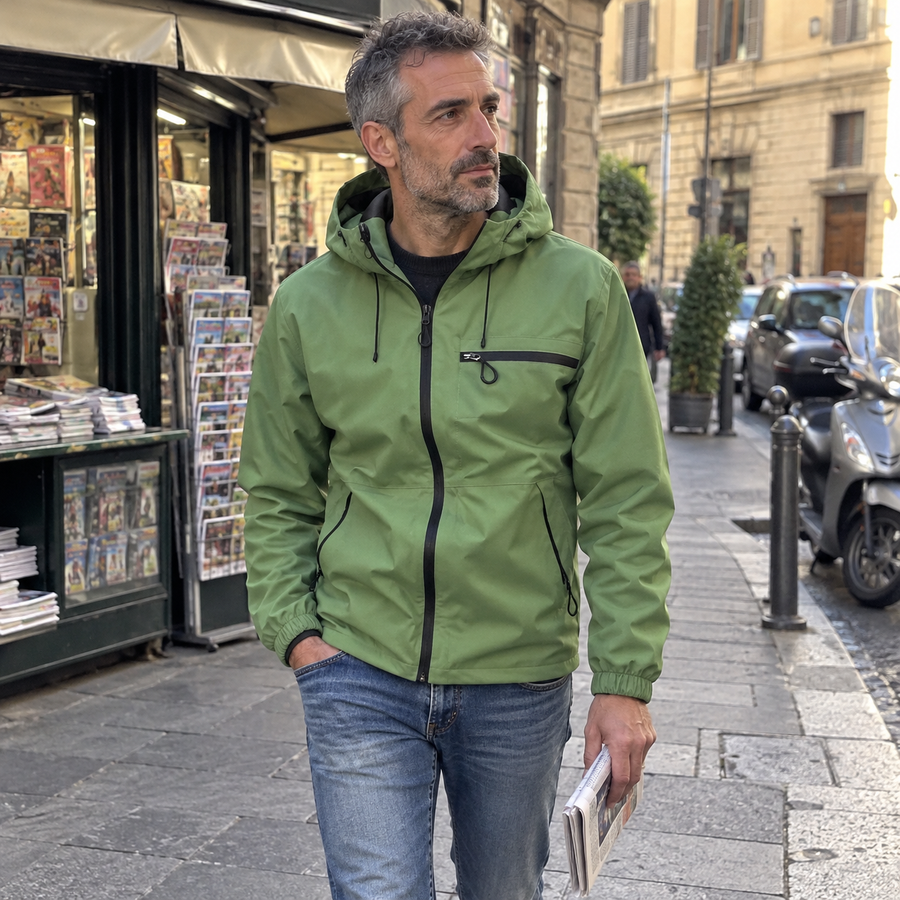 Foto del cliente per Vittore · Giacca idrorepellente con cappuccio