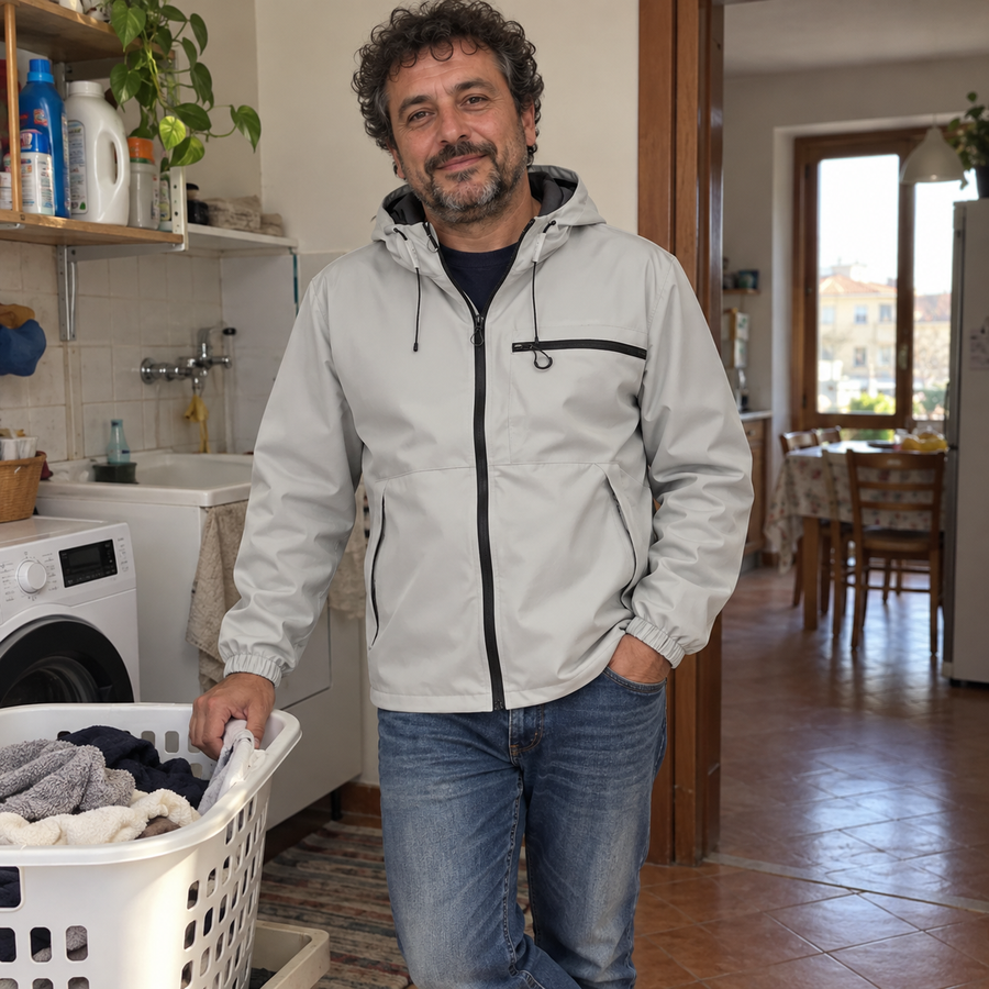 Foto del cliente per Vittore · Giacca idrorepellente con cappuccio
