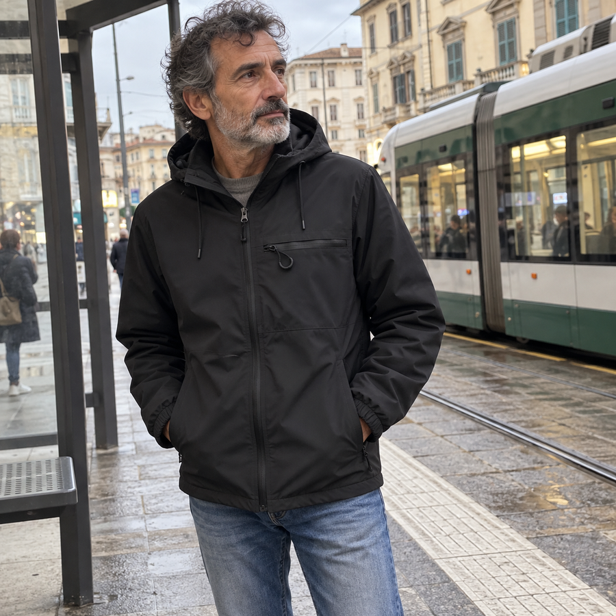 Foto del cliente per Vittore · Giacca idrorepellente con cappuccio