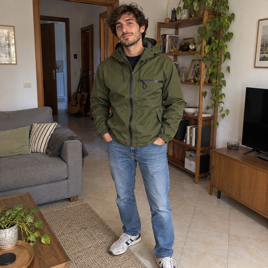 Foto del cliente per Vittore · Giacca idrorepellente con cappuccio