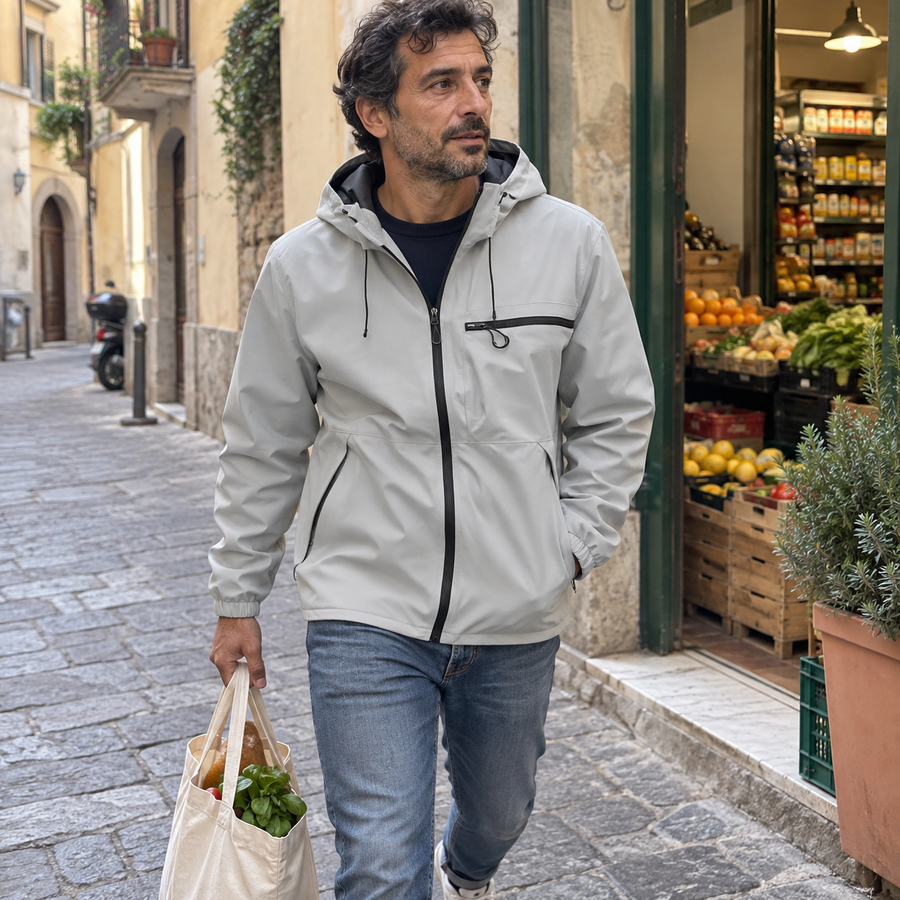 Foto del cliente per Vittore · Giacca idrorepellente con cappuccio