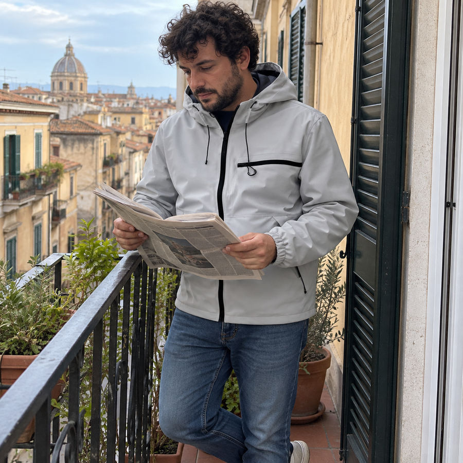 Foto del cliente per Vittore · Giacca idrorepellente con cappuccio