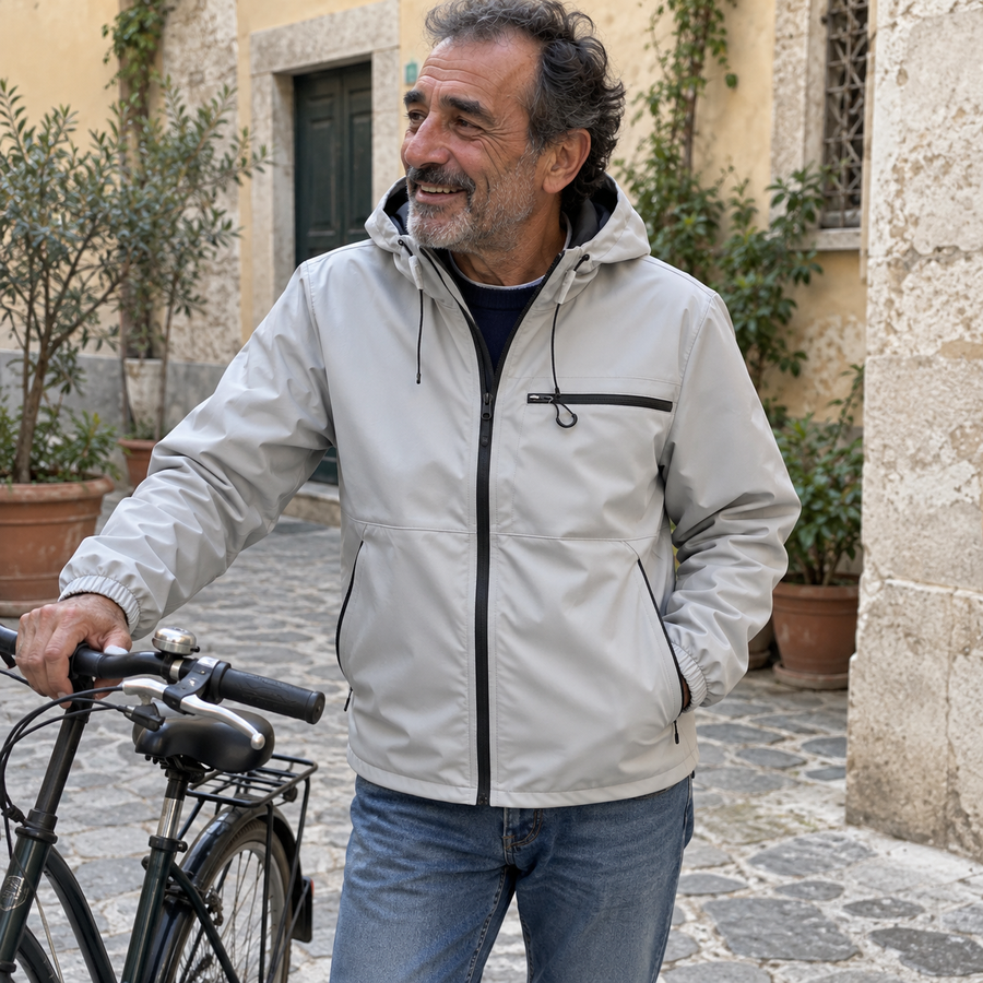 Foto del cliente per Vittore · Giacca idrorepellente con cappuccio