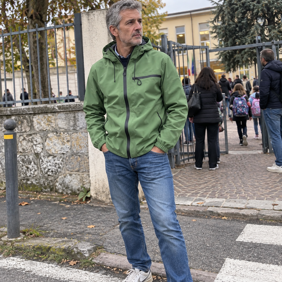 Foto del cliente per Vittore · Giacca idrorepellente con cappuccio