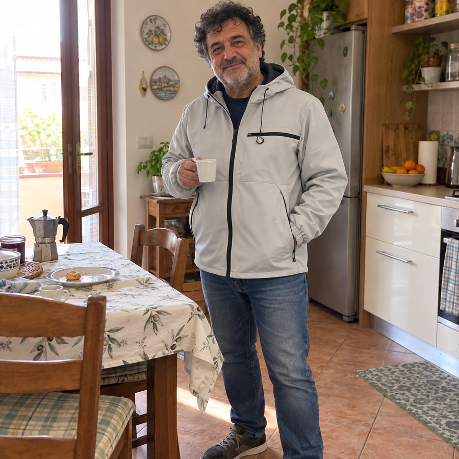 Foto del cliente per Vittore · Giacca idrorepellente con cappuccio