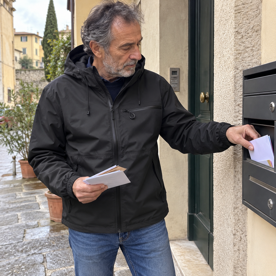Foto del cliente per Vittore · Giacca idrorepellente con cappuccio