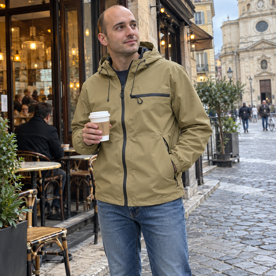 Foto del cliente per Vittore · Giacca idrorepellente con cappuccio
