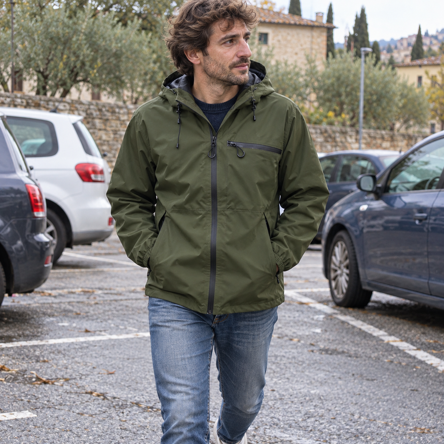 Foto del cliente per Vittore · Giacca idrorepellente con cappuccio