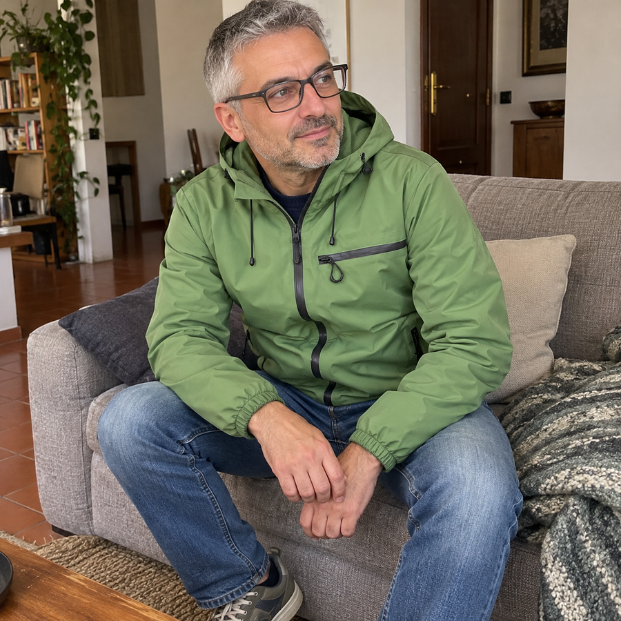 Foto del cliente per Vittore · Giacca idrorepellente con cappuccio