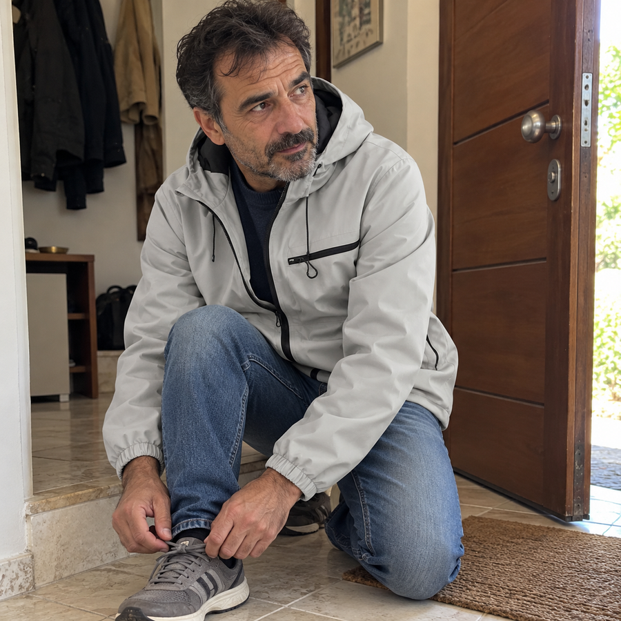 Foto del cliente per Vittore · Giacca idrorepellente con cappuccio