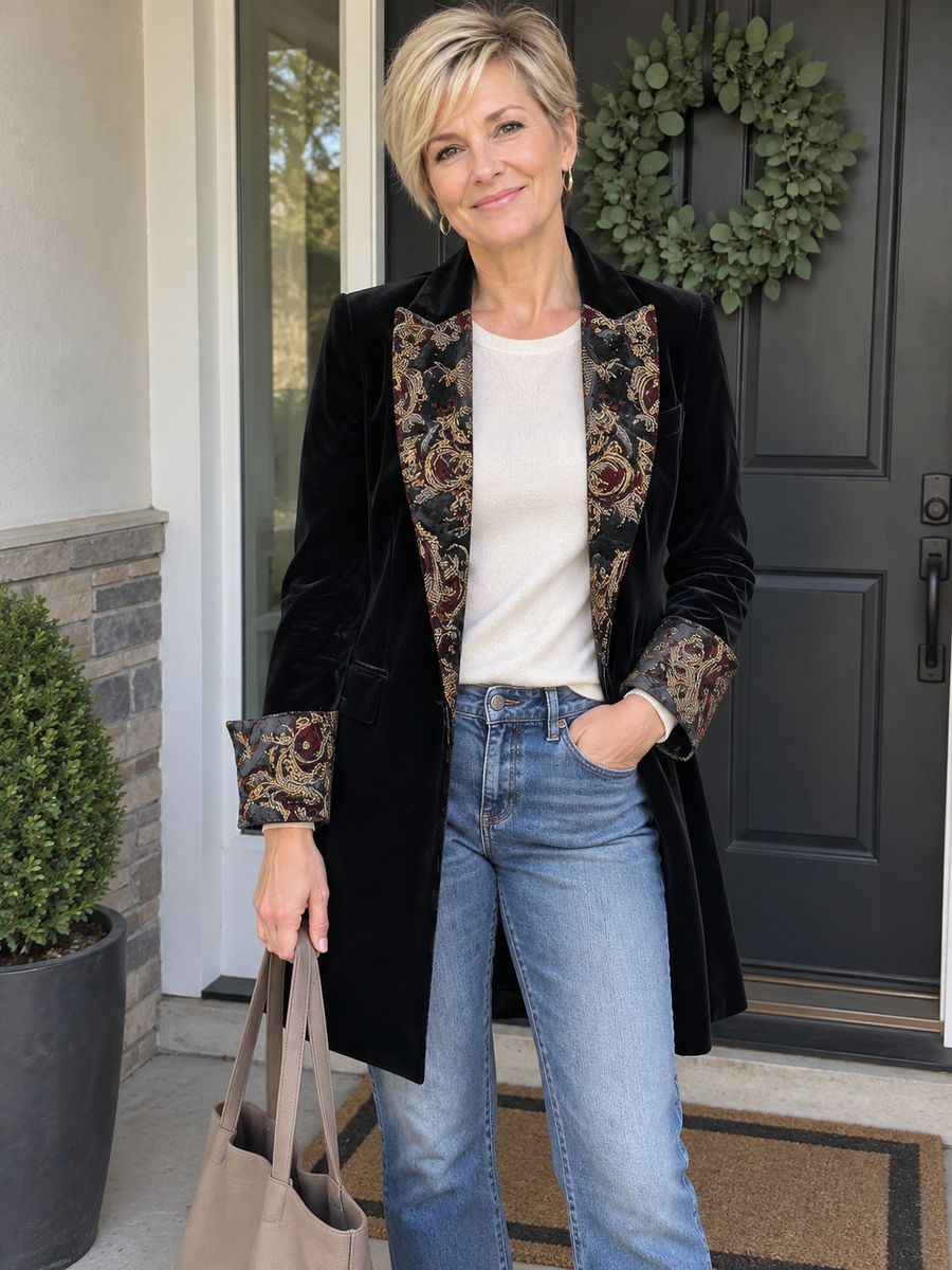 Foto · Vivia · Blazer nero barocco