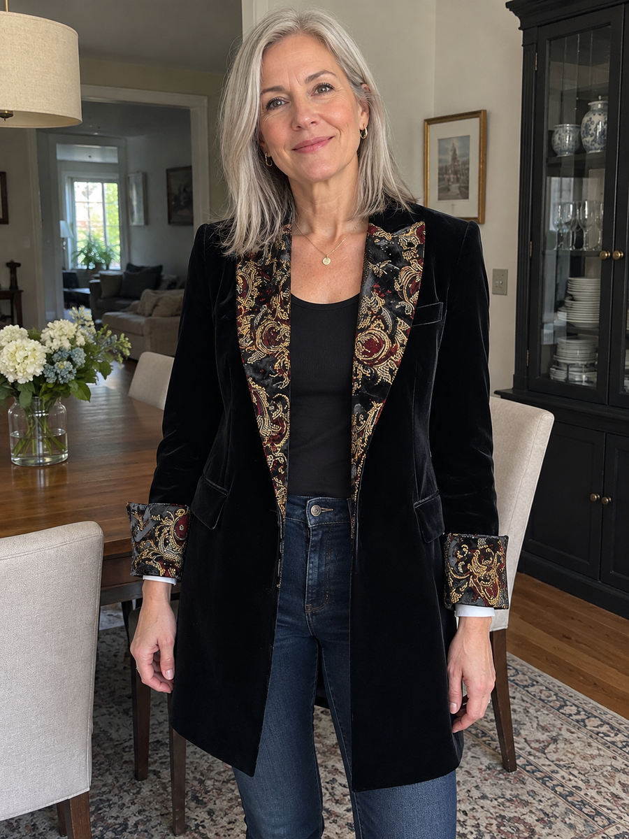 Foto · Vivia · Blazer nero barocco