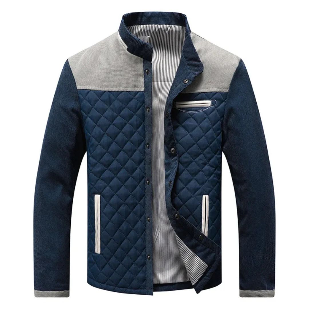 VALTORENI | ROMBO — bomber trapuntato bicolore · Grigio
