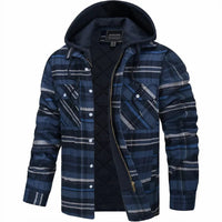 Gualtiero · Giacca a quadri con interno trapuntato — Colore Blu navy