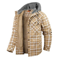 Silvio · Giacca a quadri con cappuccio a contrasto — Colore Beige