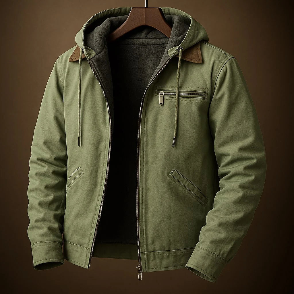 VALTORENI | Corrado — Giacca casual autunnale con cappuccio · Verde