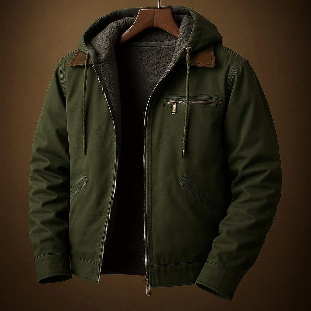 VALTORENI | Corrado — Giacca casual autunnale con cappuccio · Verde scuro