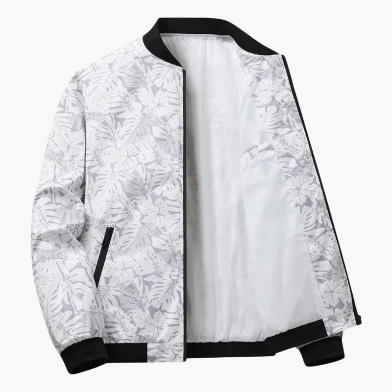 VALTORENI | FOLIAME — bomber elegante a fantasia · Bianco