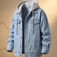 Dario · Giacca denim con cappuccio — Colore Azzurro