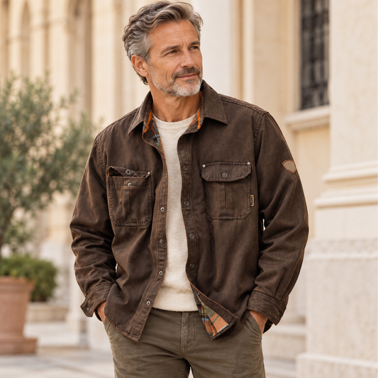 VALTORENI | Ettore — Giacca casual di ispirazione vintage — Marrone scuro