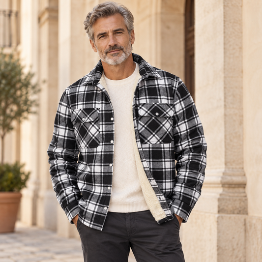 VALTORENI | Fulvio — Giacca a quadri con interno effetto pile — Grigio