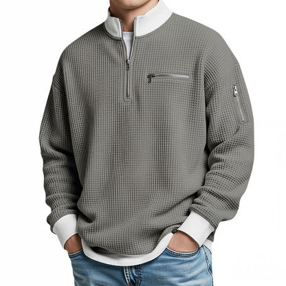 Loris · Maglia waffle con mezza zip