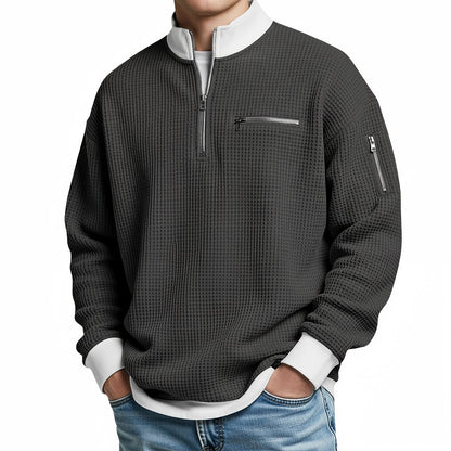 Loris · Maglia waffle con mezza zip